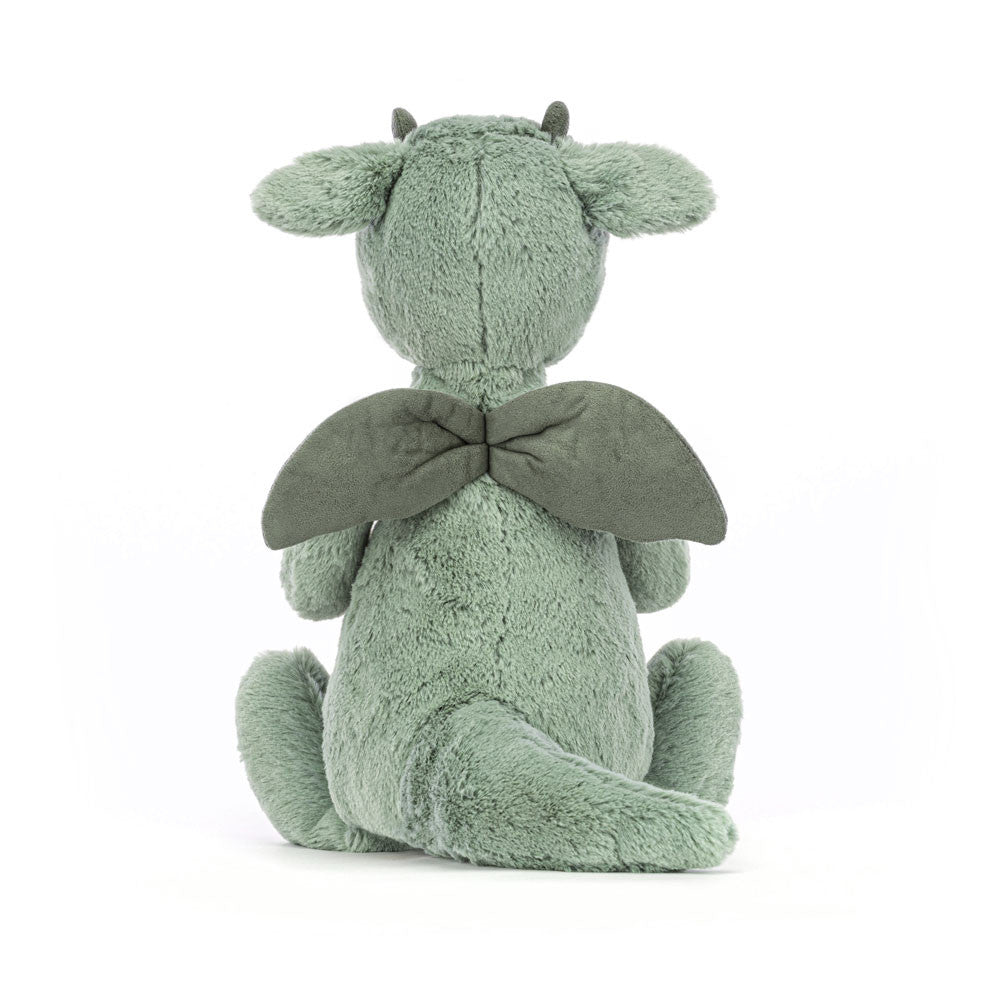 bashful dragon - sage green dragon - soft toy 