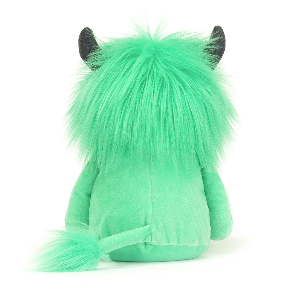 Cosmo Monster - minty green fur - soft mane - tufty tail - suede grey horns - long legs