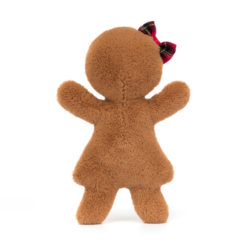 Jolly Gingerbread Ruby - brown gingerbread - with a bow - cuddly soft toy 