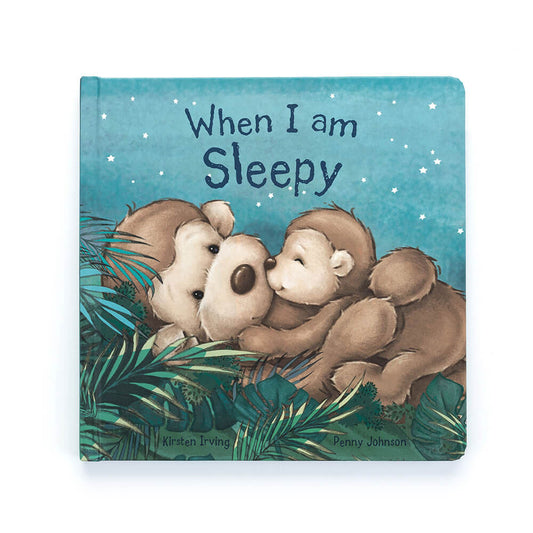 When I Am Sleepy Book - two monkeys - hard back illustration 