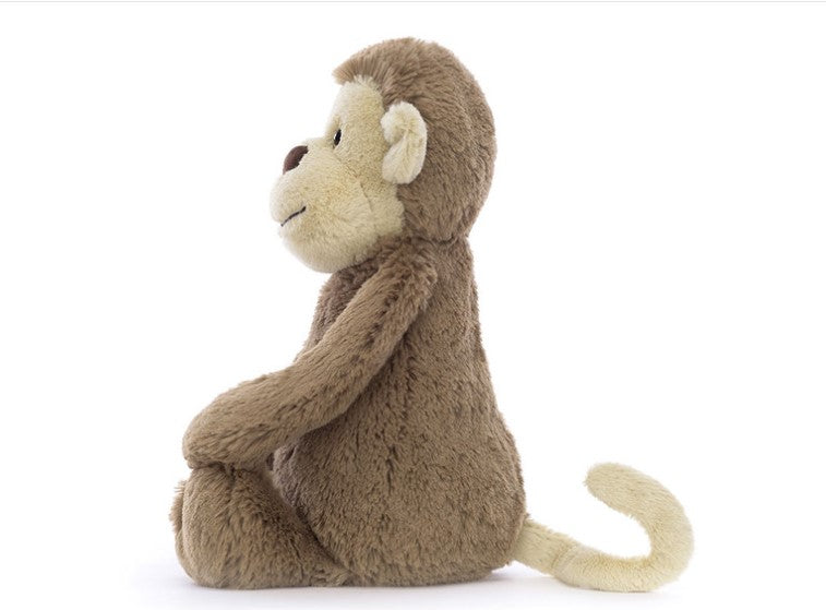 bashful monkey - brown and beige - cuddly soft toy