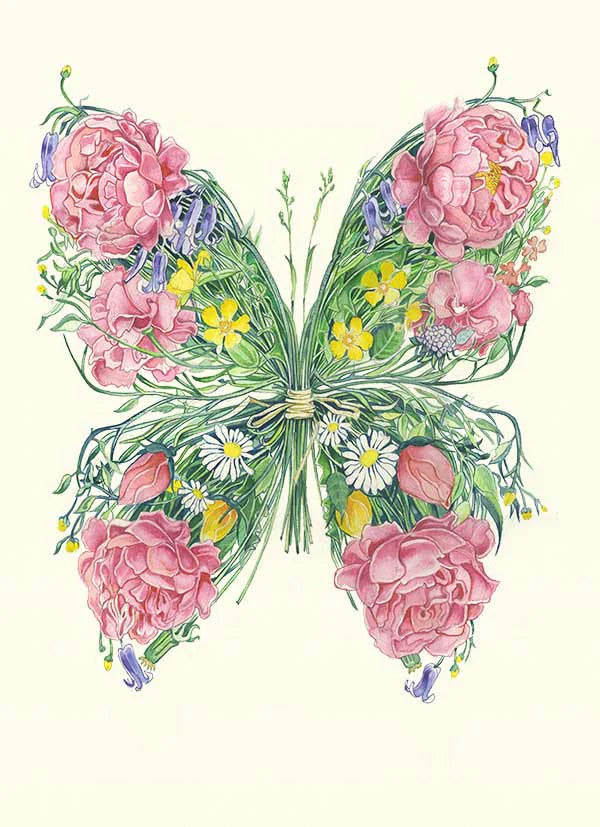 Butterfly Card - Floral Butterfly